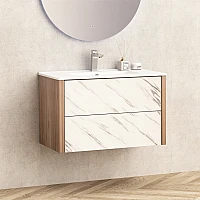 Мебели за баня  Inter Ceramic BG 8050 + МИВКА ICC 8066MW БЯЛ МАТ