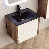 Мебели за баня PVC Inter Ceramic ICP 6043 + МИВКА ICC 5953B-2 ЧЕРЕН МАТ