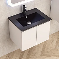 Мебели за баня  Inter Ceramic ICP 6045 + МИВКА ICC 5953B-2 ЧЕРЕН МАТ – Inter Ceramic