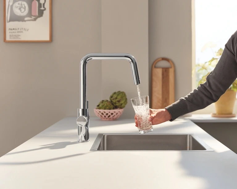 Кухненски смесител GROHE Blue Pure Eurosmart с U-образен чучур