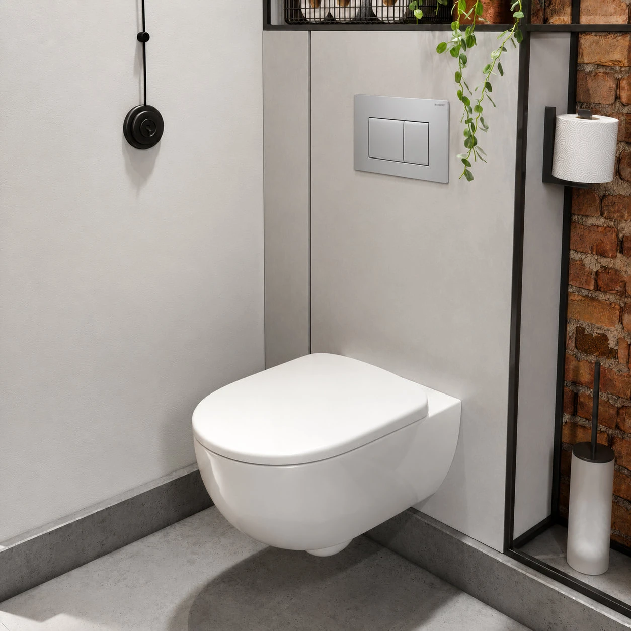 WC комплект Geberit Duofix Delta с окачена тоалетна Selnova Premium и активатор Delta20