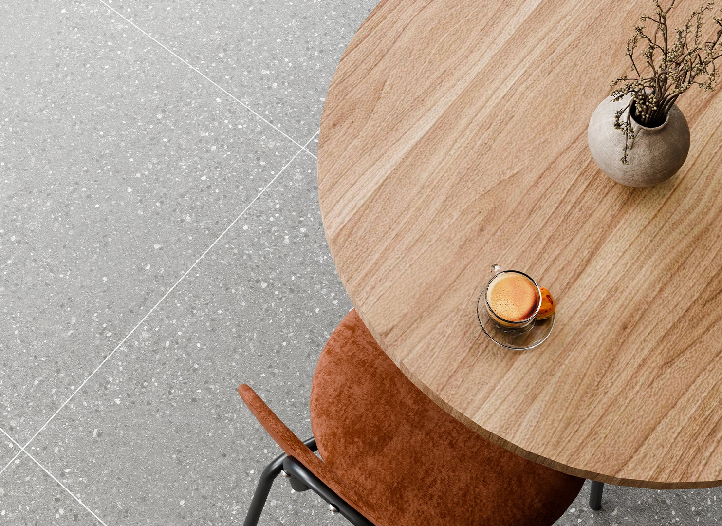 Гранитогрес Marjan Tile Terazzo Light Gray 60×60, 20 мм