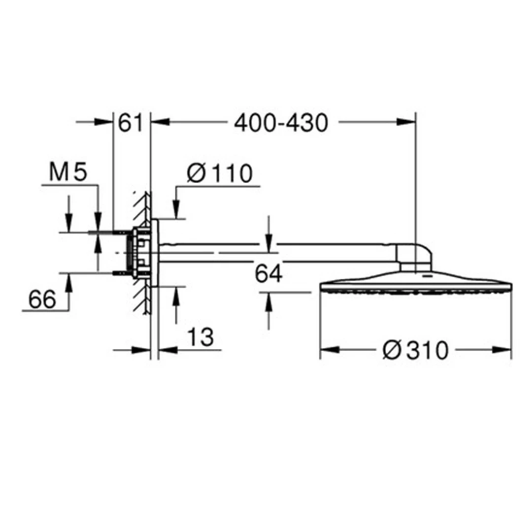 Shower set 430 mm, 2 jets Grohe Rainshower SmartActive 310 26475DL0 – Grohe 11.16.1611.0757 – снимка 1