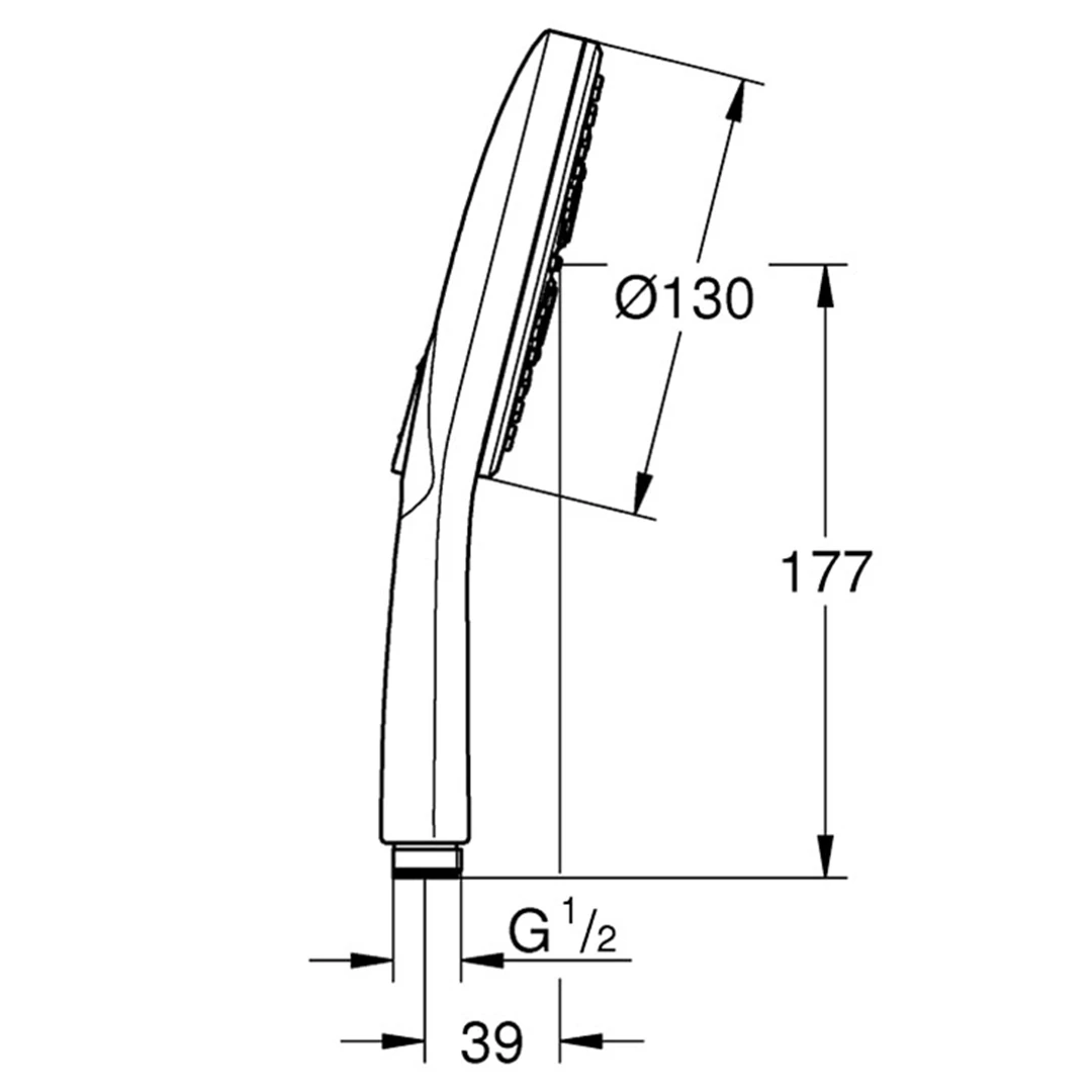 Shower head with three jets Rainshower Smartactive 130 26574DC0 – Grohe 11.203.1611.0100 – снимка 4