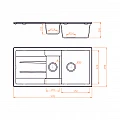 Granite sink ICGS 8201 Gray – Inter Ceramic 8201 G – миниатюра 1